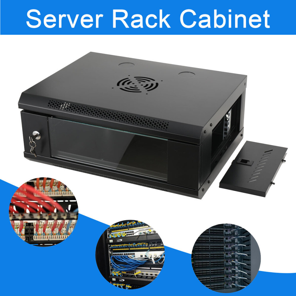 4U Server Cabinet Case Drawer Data Network Rack Enclosure floor/Wall Mount W/key