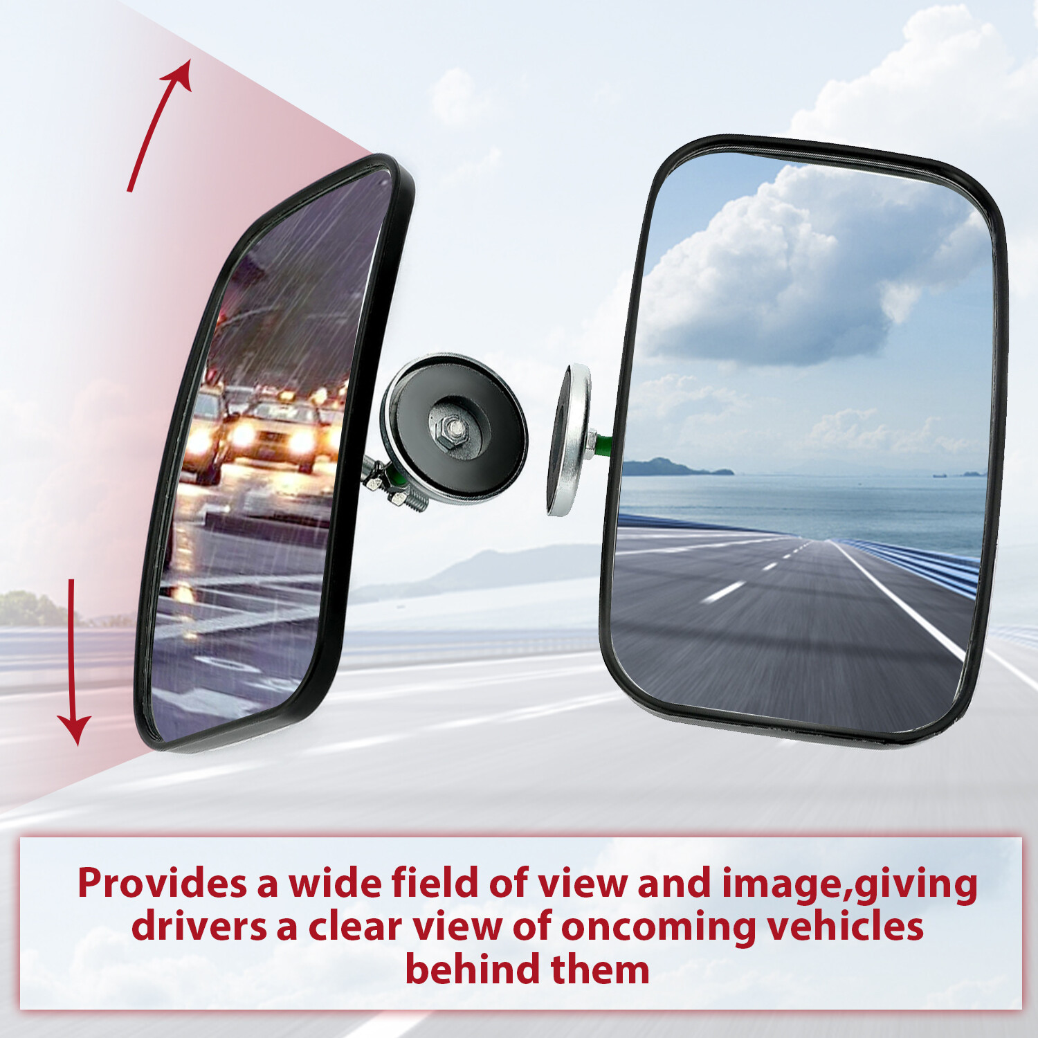 2 Magnetic Mirrors For Skid Steer Tractor Bobcat John Deere W/BLIND SPOT MIRRORS