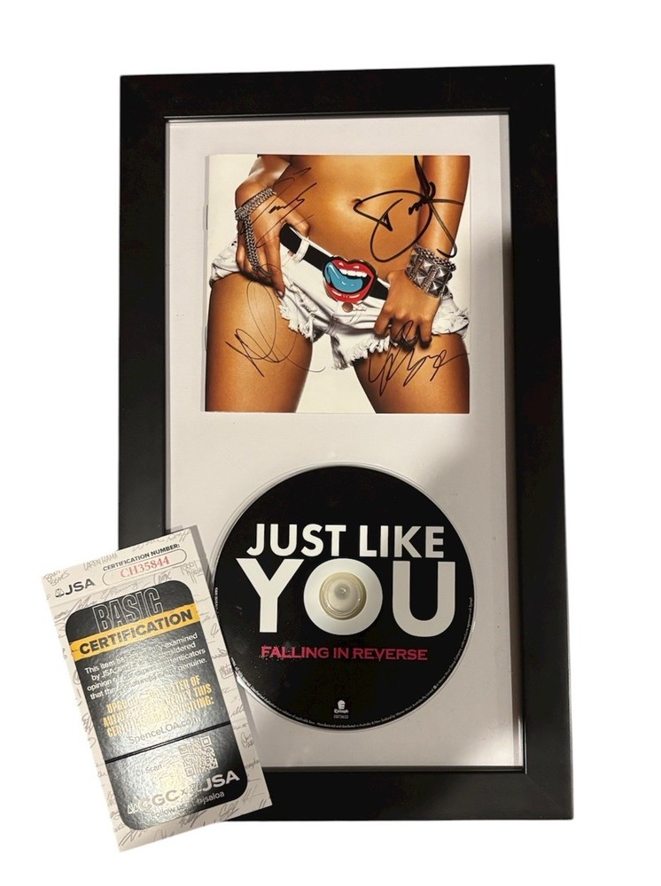 FALLING IN REVERSE SIGNED JSA JUST LIKE YOU CD DISPLAY FRAMED Ronnie Radke +3 c