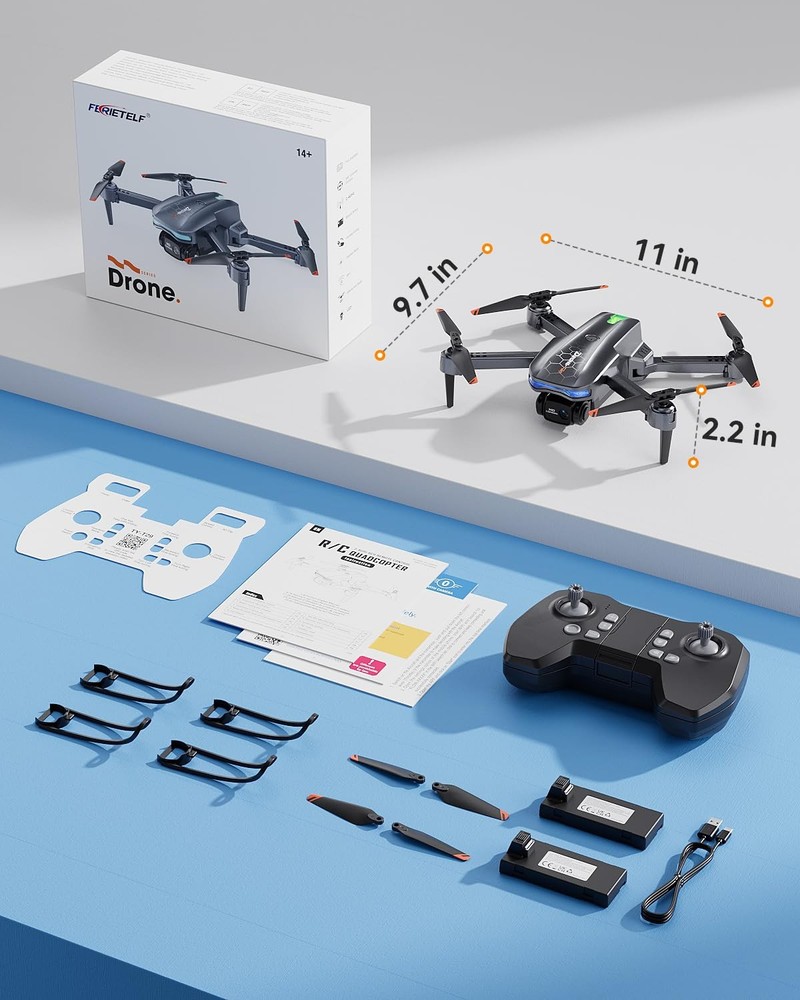 FERIETELF T29 Drone with Camera for Kids - Foldable Mini Drones Grey