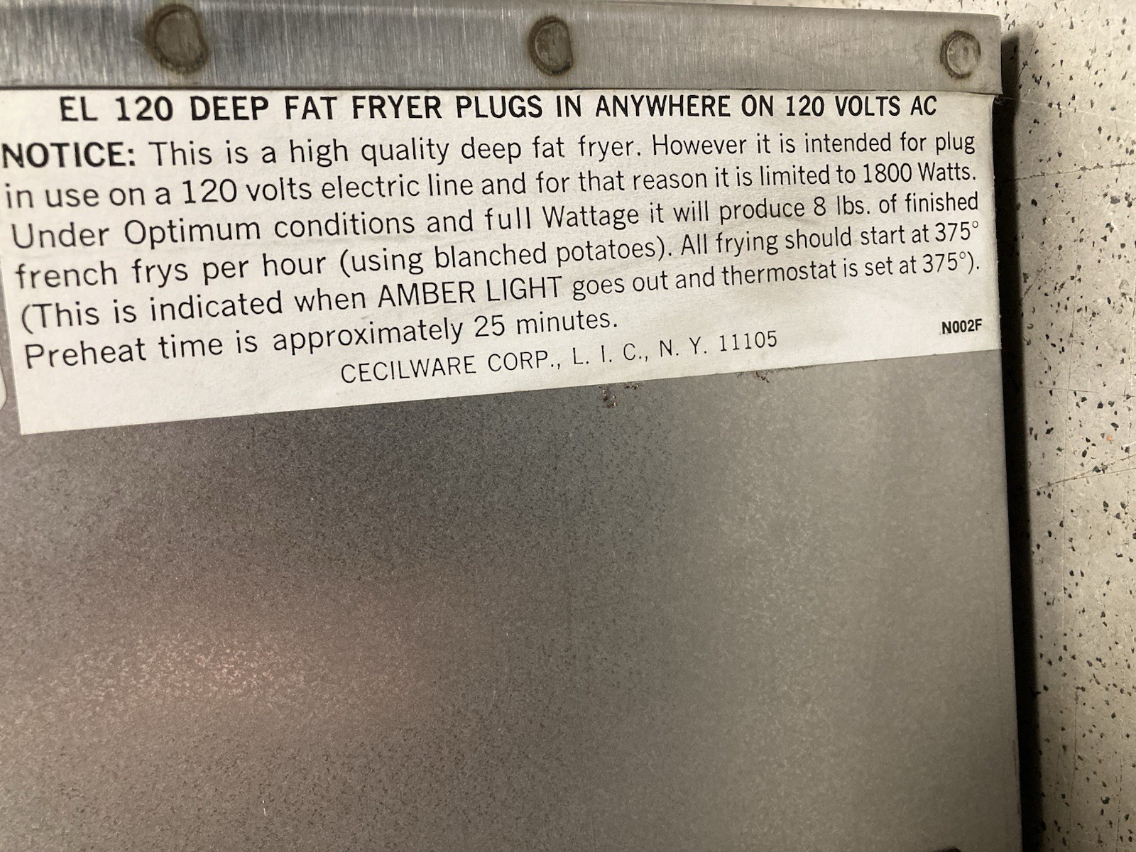 Grindmaster-Cecilware EL - 120 Cecilware Counter Top 15lb Electric Fryer