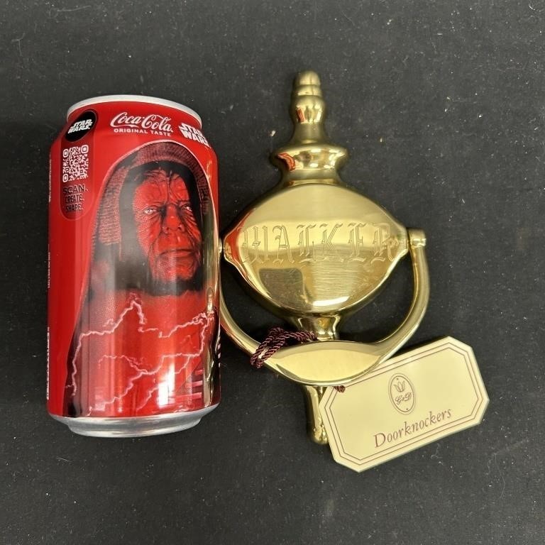 Solid Brass Doorknocker- engraved with "WALKER"