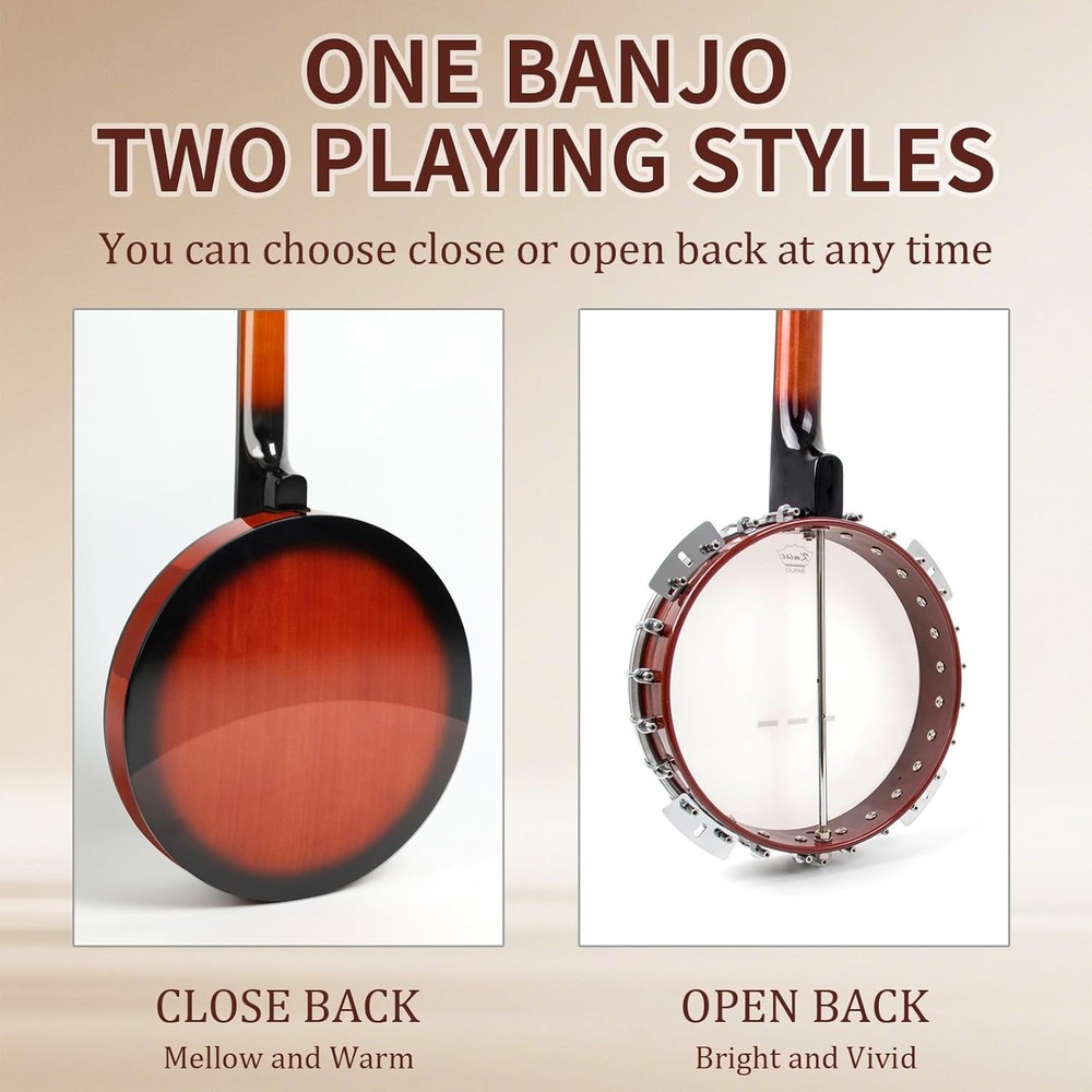 Beginner Full Size Banjo Instrument Starter Kit