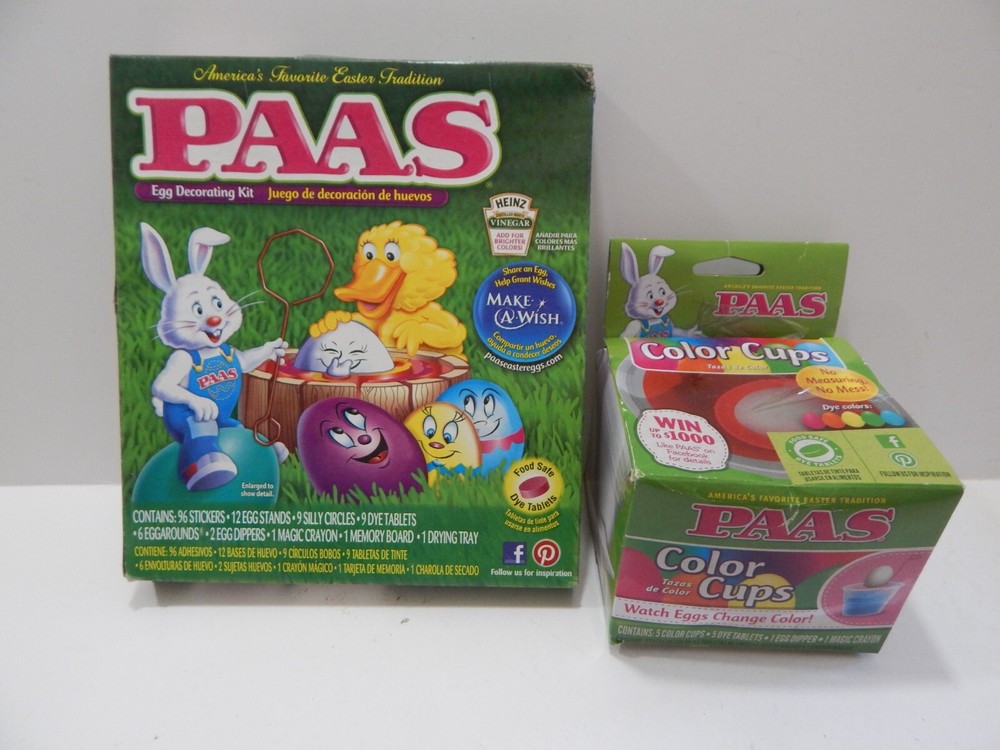 PAAS Color Cups & Egg Decorating Kit Lot