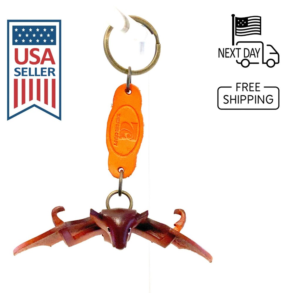 Bat Handmade Leather Keyring