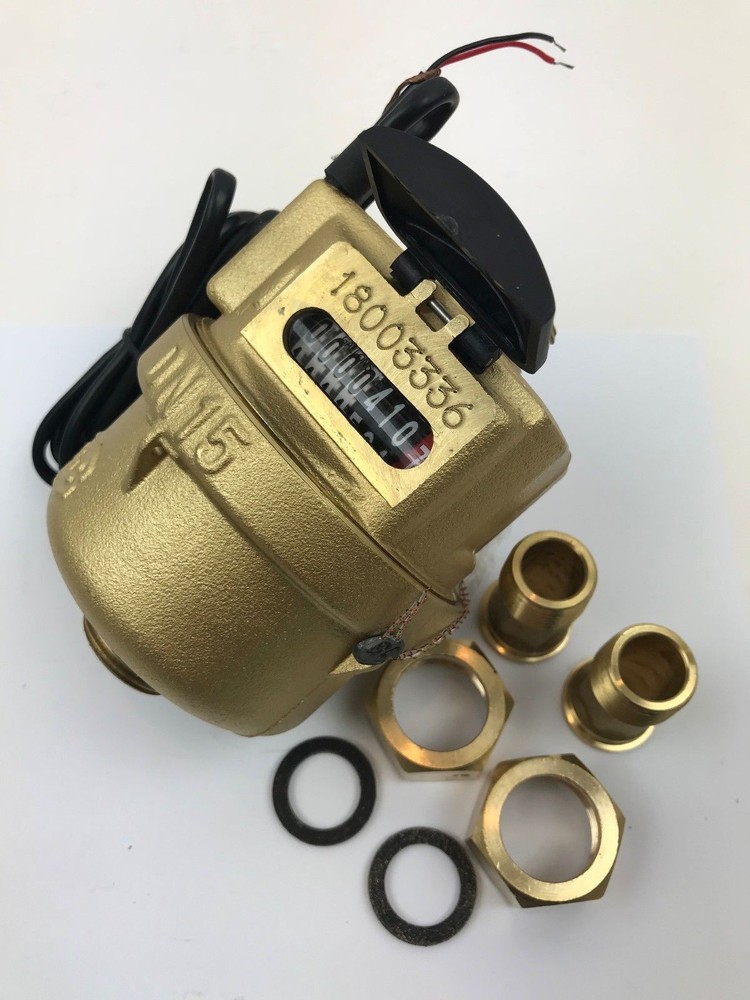 DAE VM-50P 1/2” Positive Displacement Water Meter, Pulse Output, Gallon+Coupling