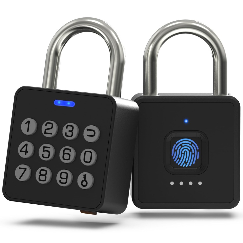 Fingerprint Padlock with , Combination Lock for Locker with Bluetooth APP Acc...