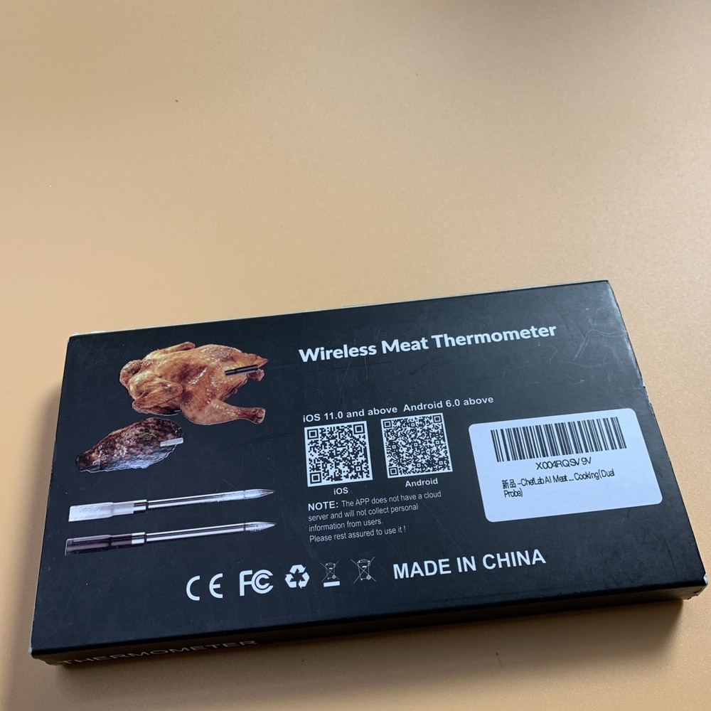 AI Meat Thermometer Wireless, 500ft Long Range Smart Digital Bluetooth