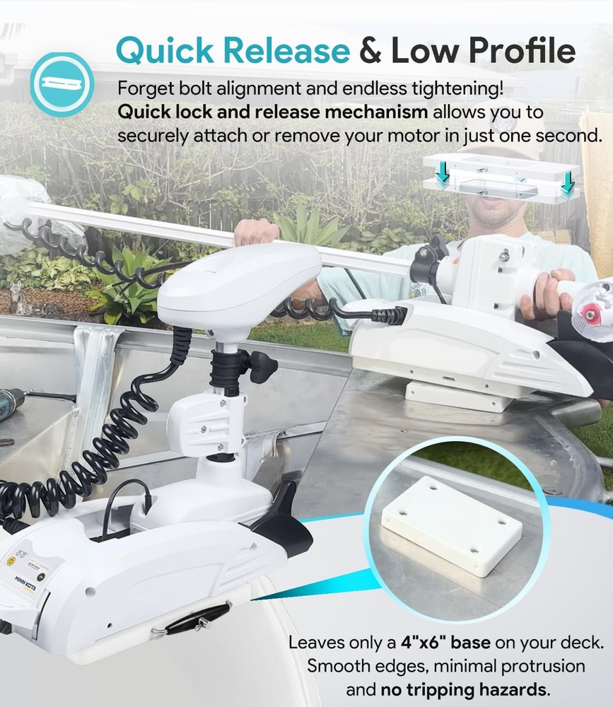Quick release bracket motor mount compatible with Riptide Terrova