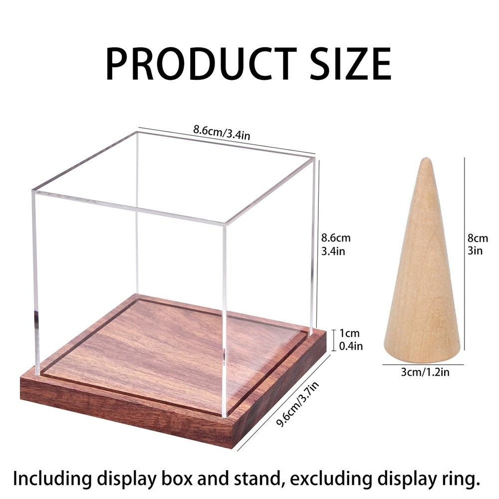 Championship Ring Display Case, No Assembly Required 1 Pack Ring, Transparent