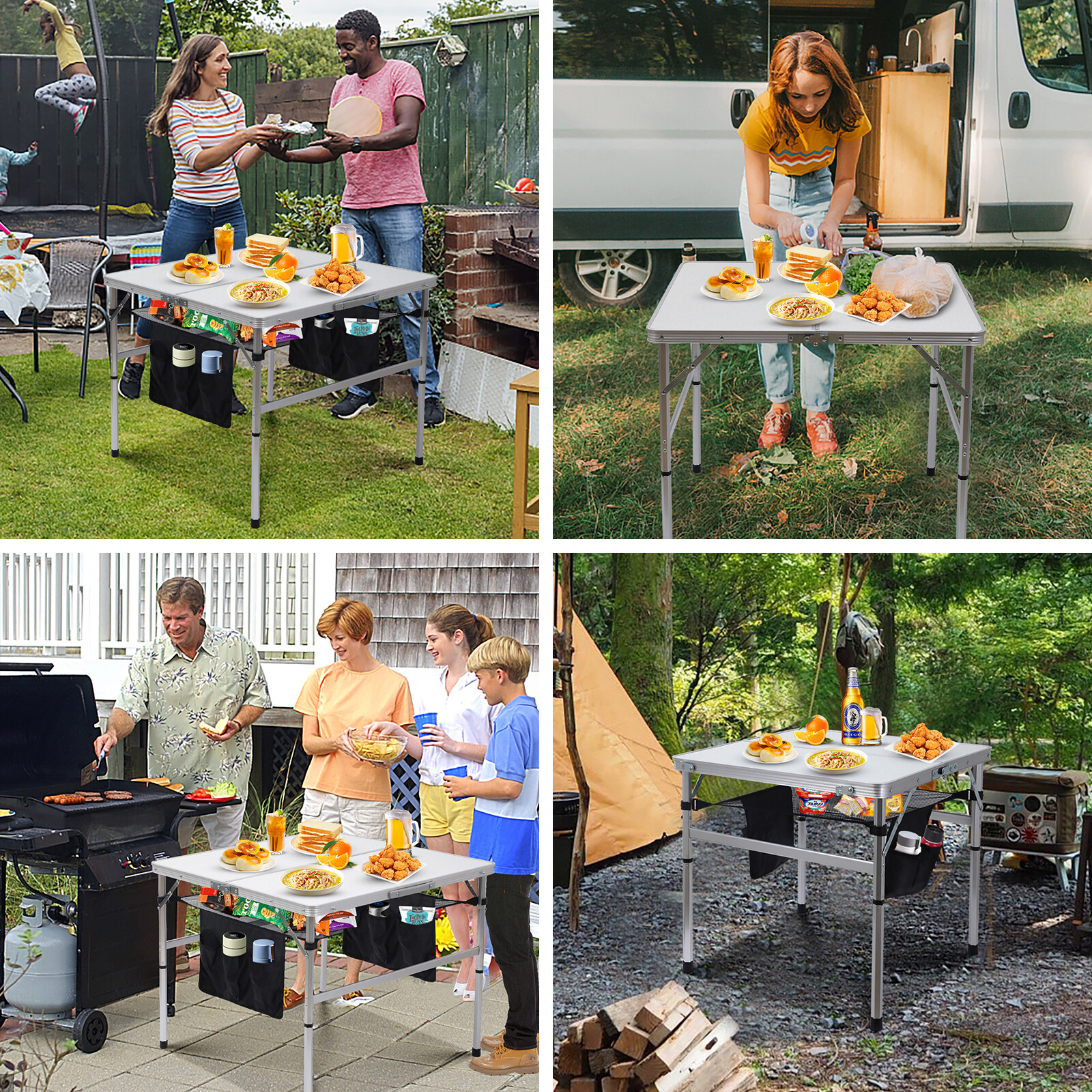Picnic Table Square Outdoor Table Small Table Card Table Square Folding Table