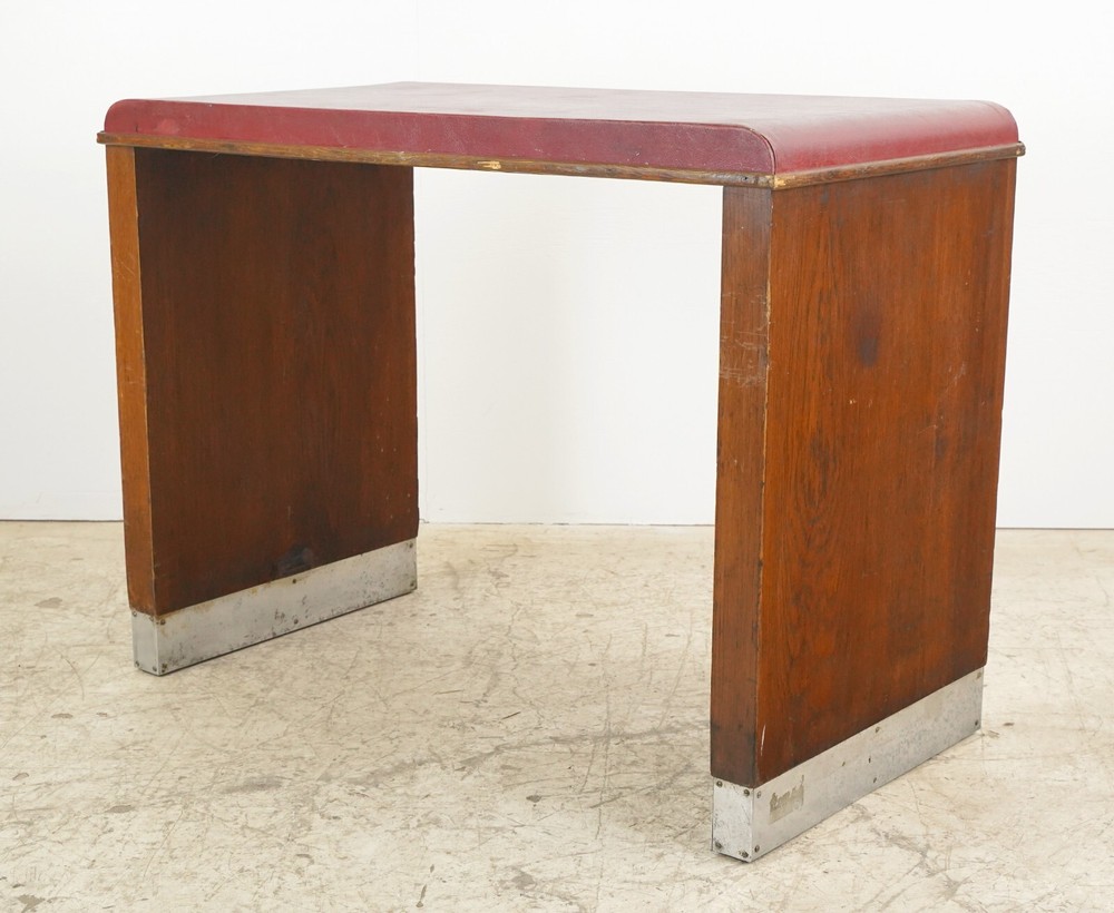 Art Deco Wood & Vinyl Console Table