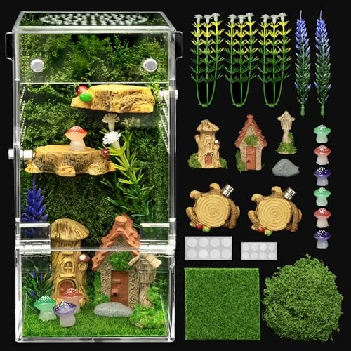 Escape-Proof Jumping Spider Enclosure Kit, Praying Mantis Terrarium, Tarantula
