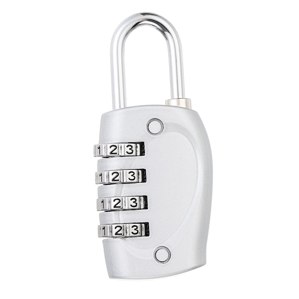 Combination Lock, 4 Digit Outdoor Padlock Waterproof Locker Lock, Silver