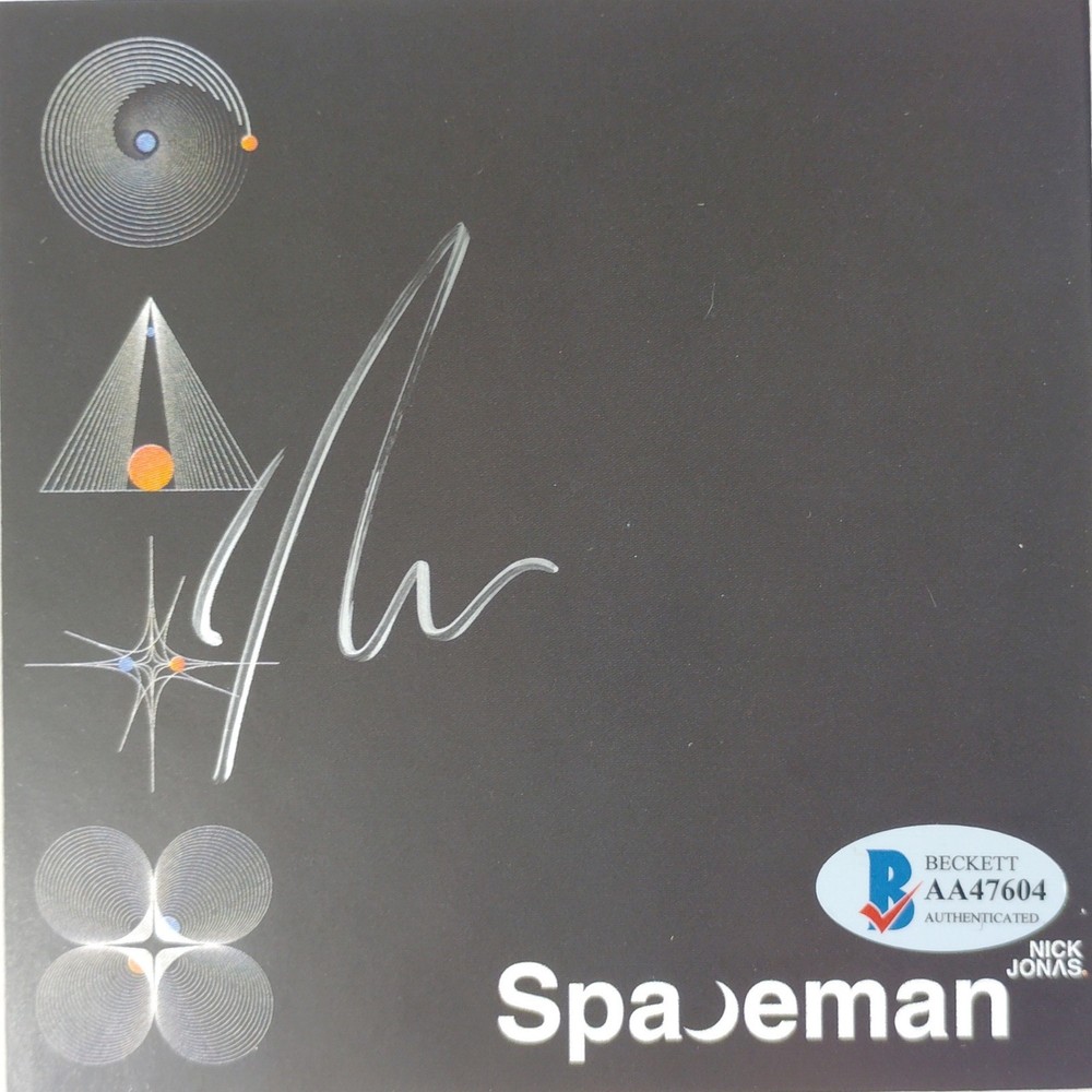 Nick Jonas Signed Spaceman CD Cover Insert Framed Beckett BAS COA Memorabilia