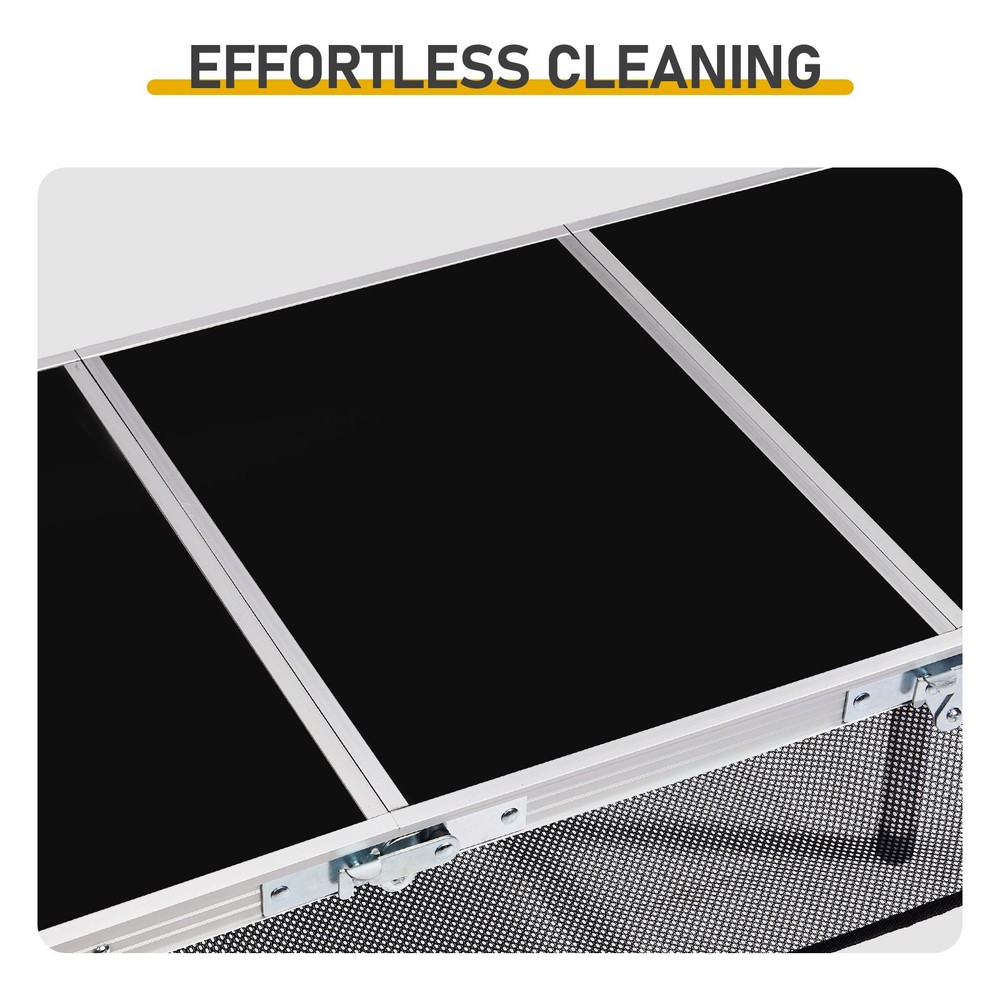 Outdoor Folding Camping Table, 3ft Portable Pinic Table with 3 Adjustable Height