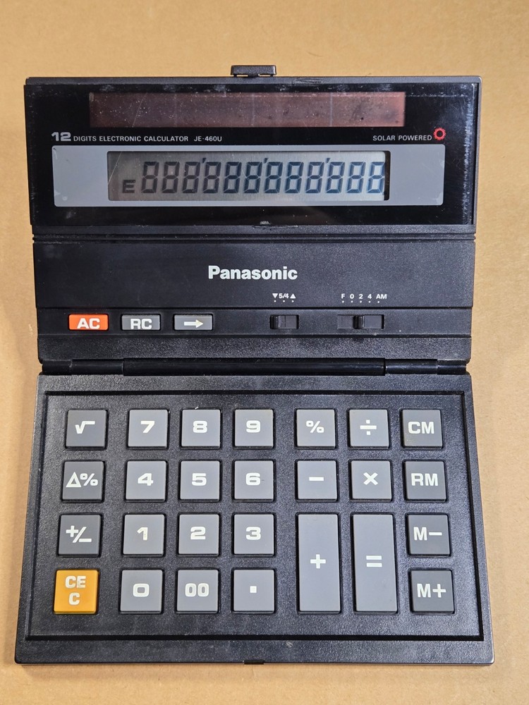 Panasonic JE-460U Vintage Solar Powered Calculator Working Well