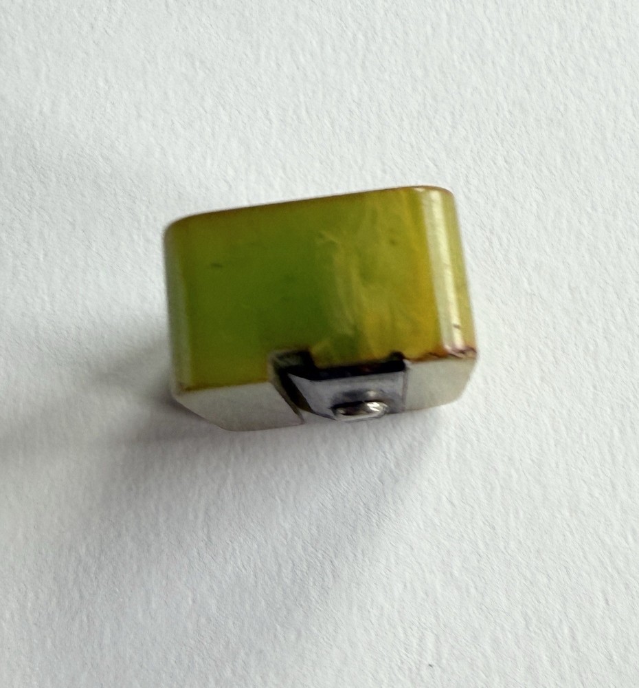 Vintage Old Small Rectangular 1930s Green Bakelite Pencil Sharpener Swirl Design