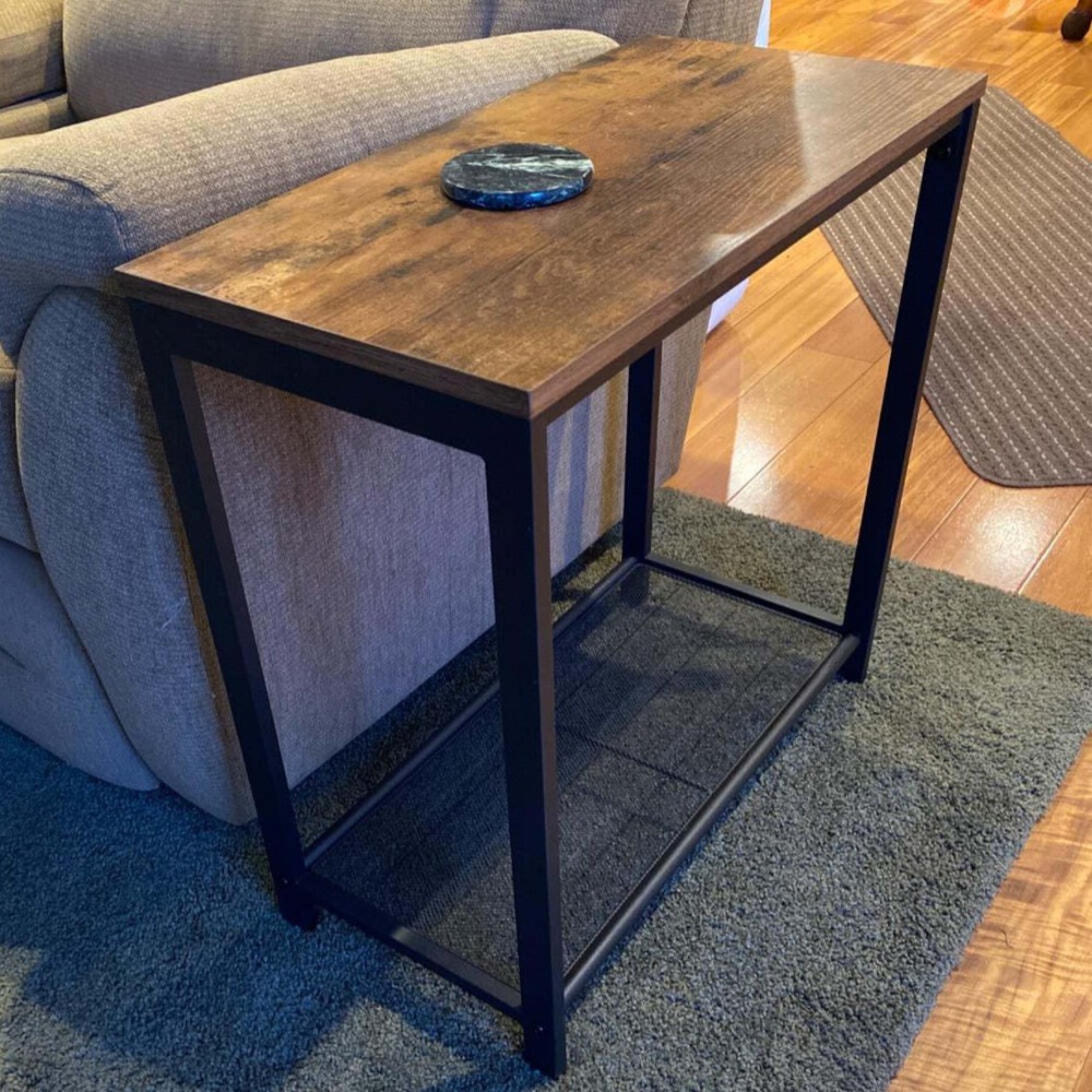 Nightstand| Side Table| Narrow Small End Table with Mesh Shelf