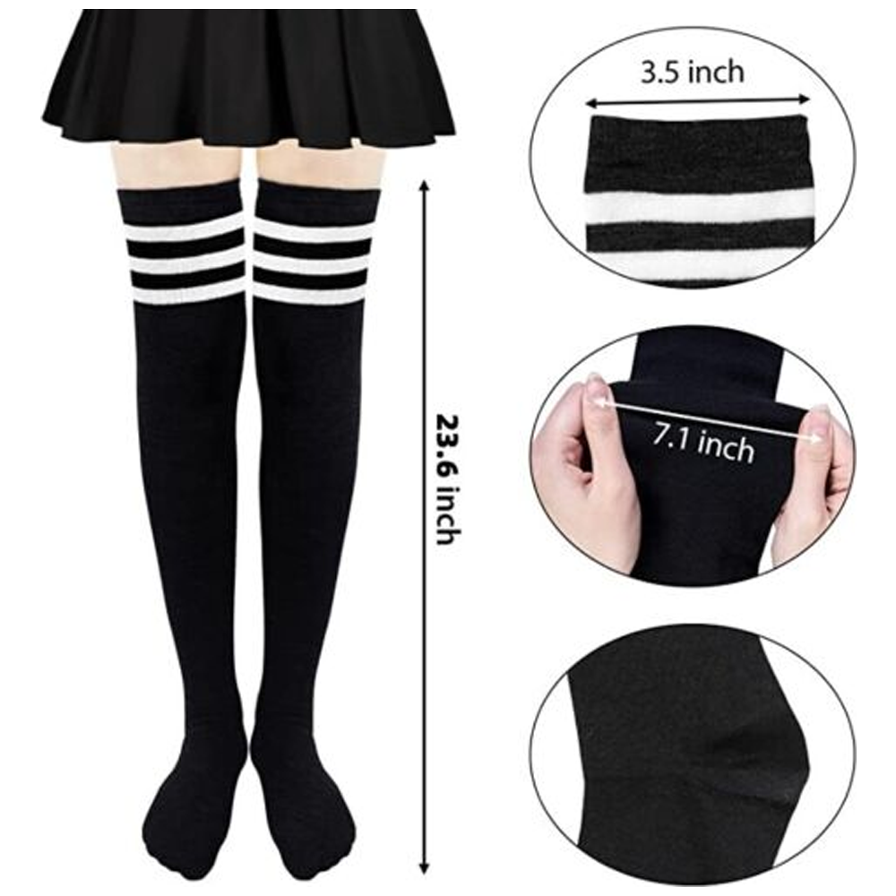 Ladies Top Stay Up Thigh High Over the Knee Socks Extra Long Cotton Stockings US