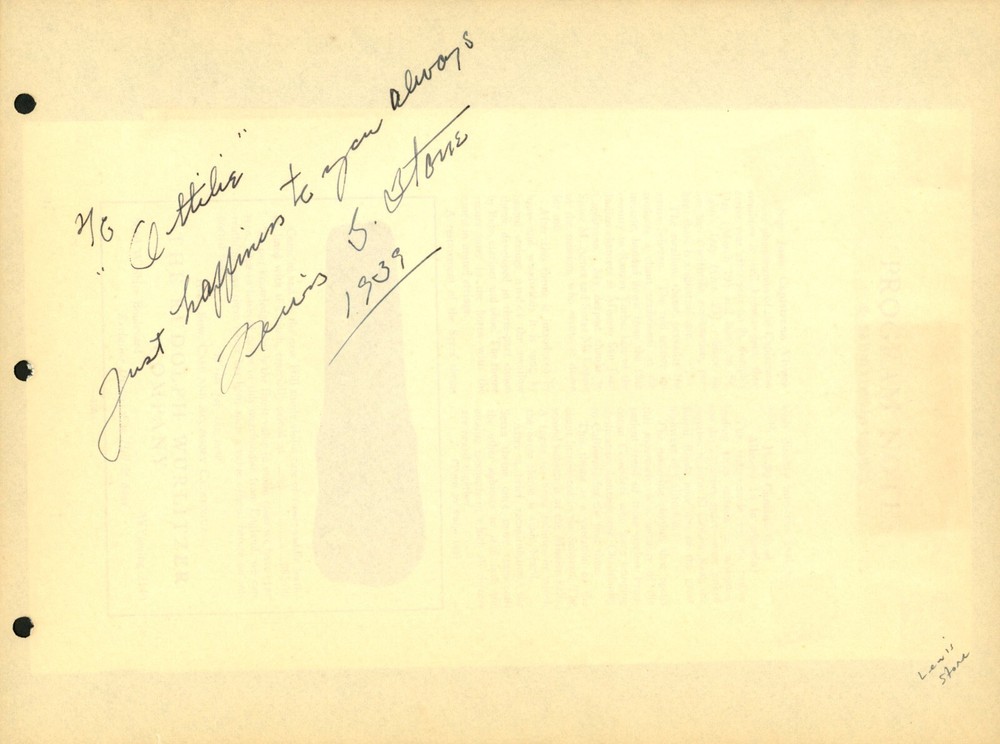 Lewis Stone / Meredith Willson Autographs