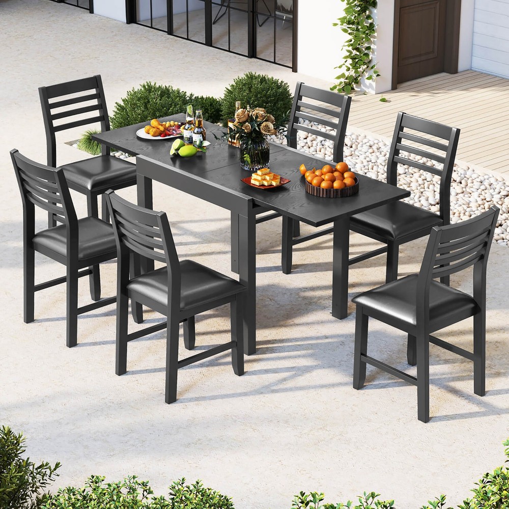 Patio Expandable Dining Table 31.5''-63'' Adjustable Rectangular All Weather