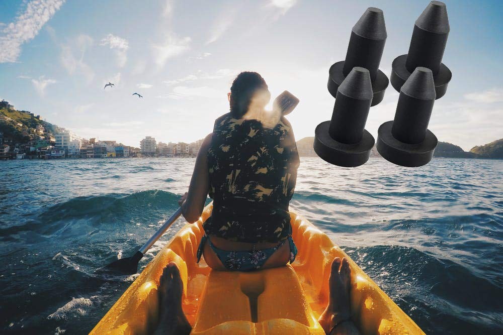 BUBOSPER 4 Pack Push in Kayak Drain Plug Compatible with Sundolphin Black