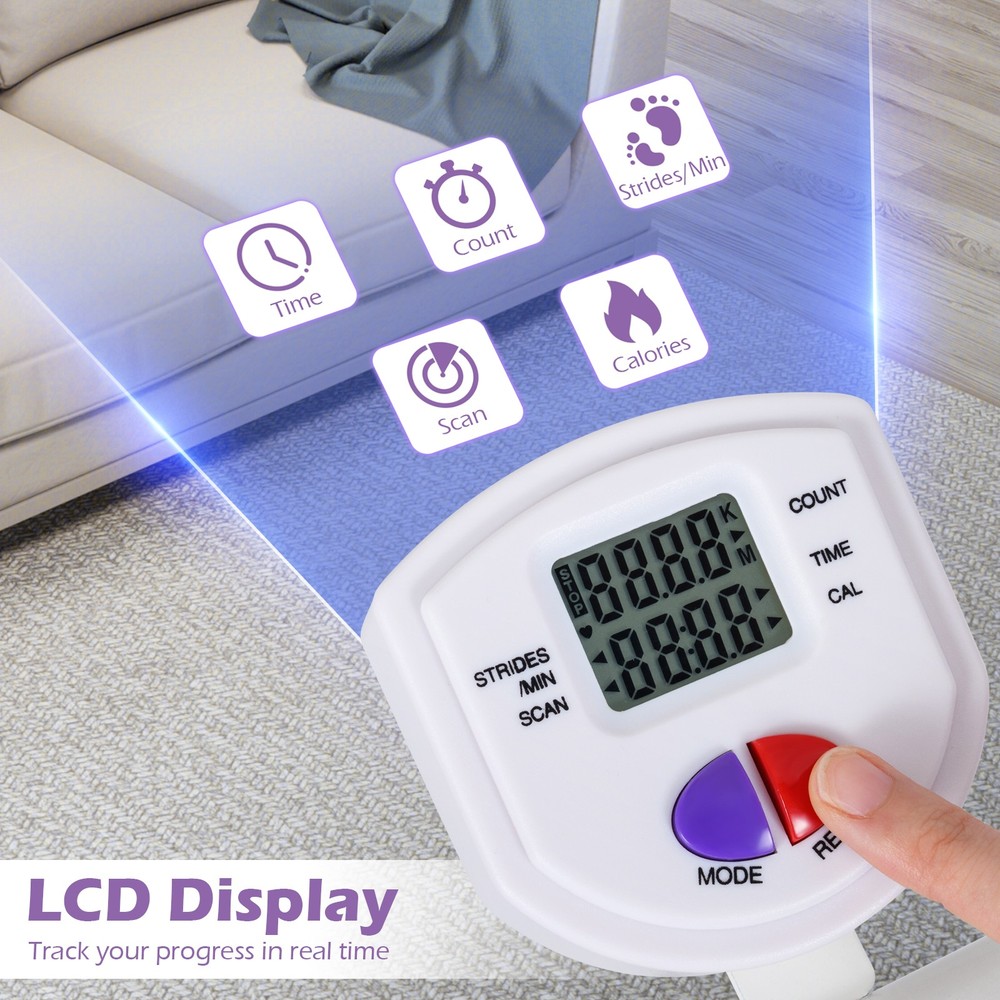 Folding Ab Machine Adjustable Ab Trainer w/6 Inclined Angles & LCD Display