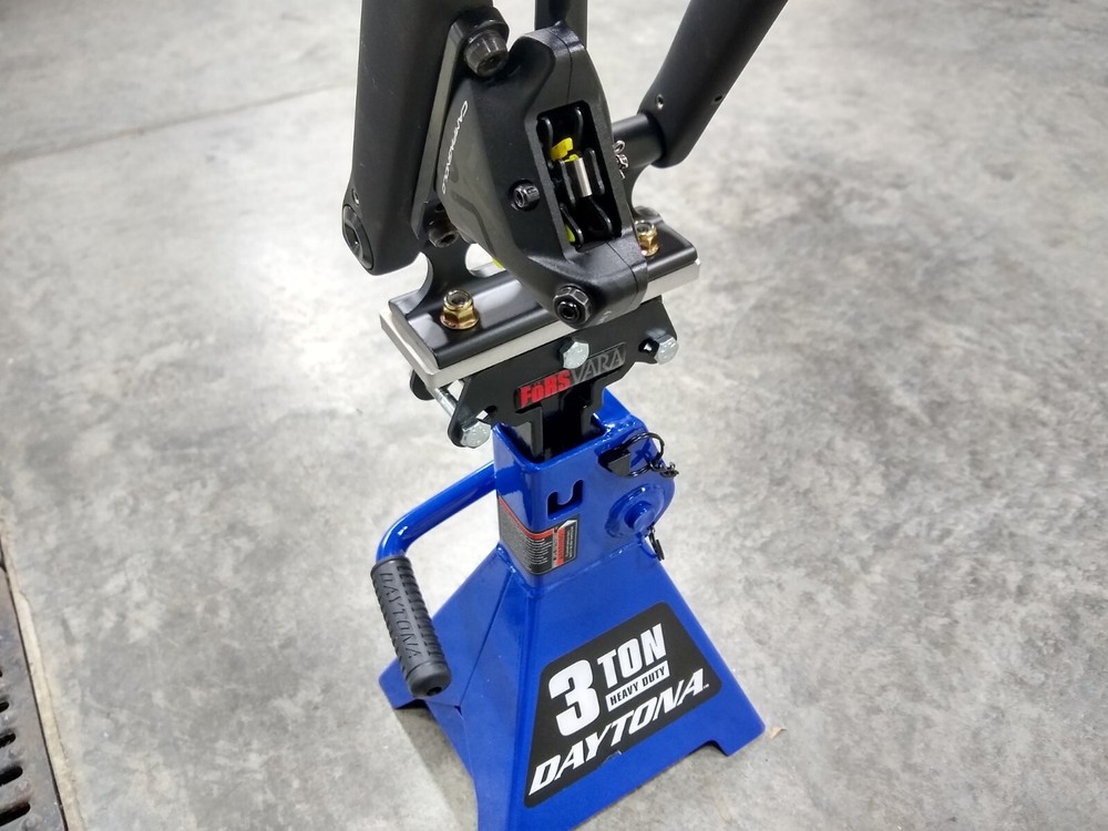 Bicycle indoor trainer fork mount adapter, support for Delta, Zwift Ride