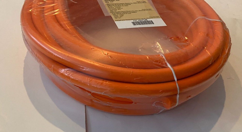 DAYTON 3/4" x 50' Urethane Round Belt - Solid Core - Smooth - Orange - 85A -
