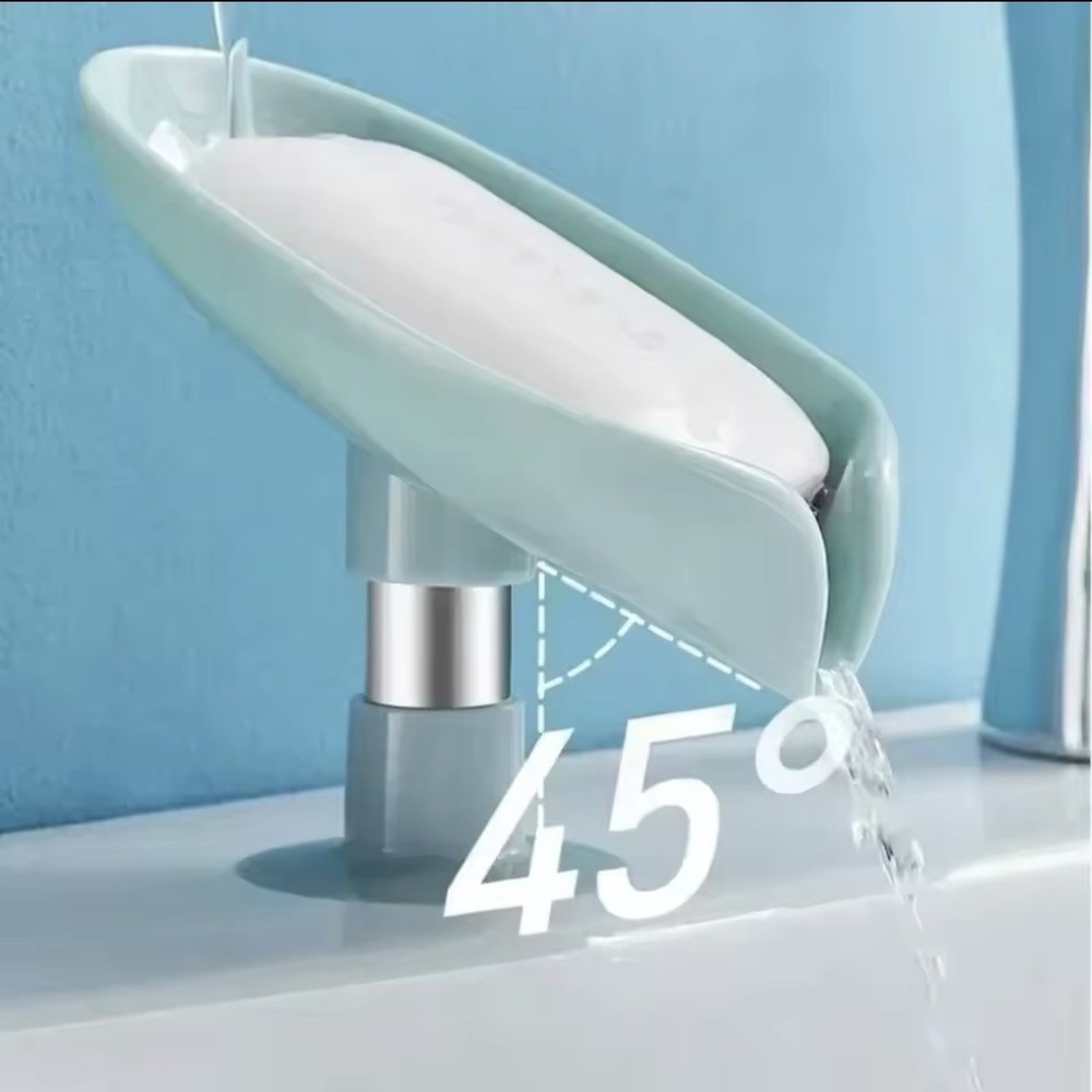 Drain Soap Holder Leaf Shape Soap Box Suction Cup Tray Drying Rack