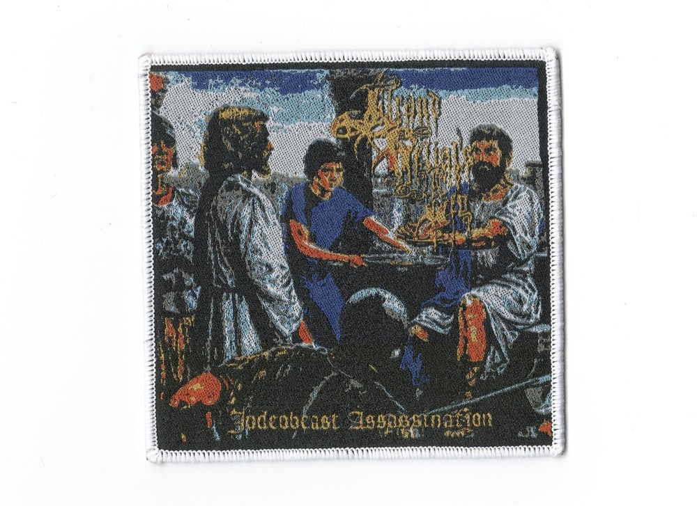 GRAND BELIAL'S  KEY, JUDEO BEAST ASSASSNATION ,SEW ON WHITE BORDER WOVEN PATCH