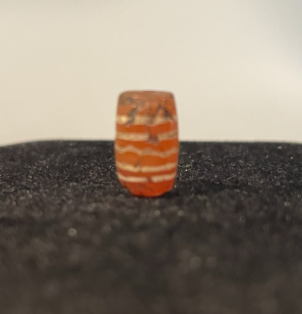 Ancient Pyu Culture Etched Agate Barrel Bead