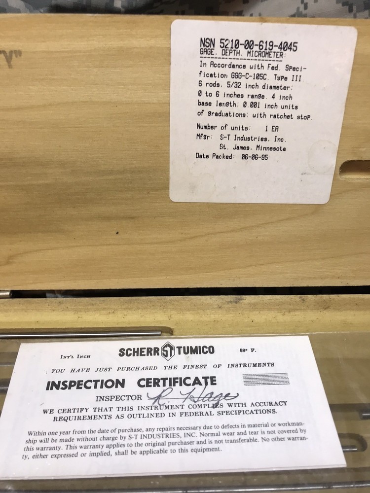 Depth Micrometer, 5210-00-619-4045