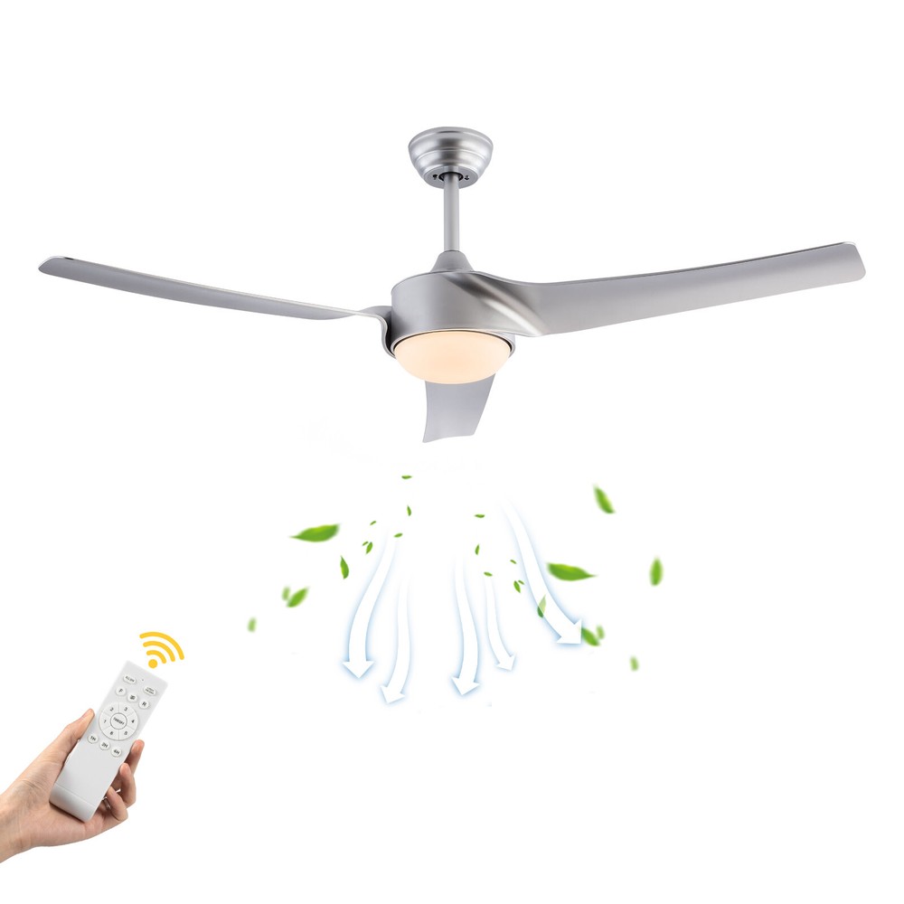 52 Inch Modern Ceiling Fan Light Silver Ceiling Fan Light With Remote Control