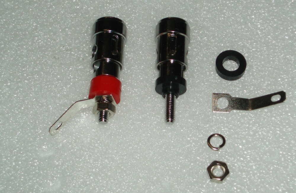 set of 2 Binding Post wire antenna speaker ground Connectors push/spring