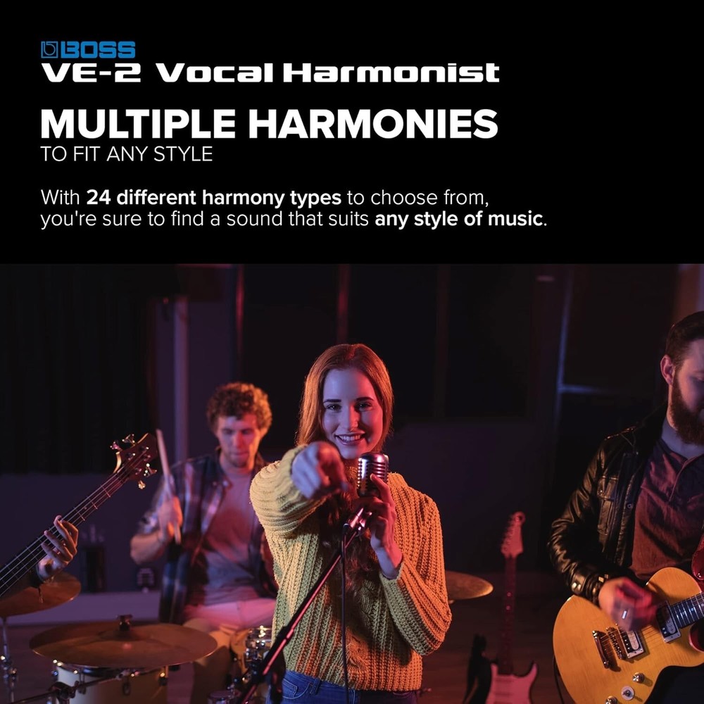 Boss VE-2 Vocal Harmonist Harmony Effects Pedal Processor Reverb Echo