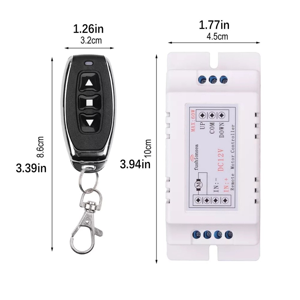 Motor Wireless Remote Switch Remote Control 12V Universal 2 Channel RF433MHz