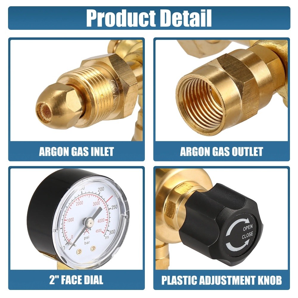 Argon CO2 For Lincoln Mig Tig Flow Meter Welding Regulator Welder Gauge Gas+Hose