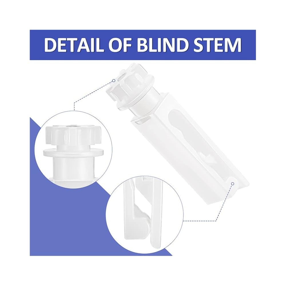 Window Blind Stem Replacement, White, 12 Pack, For Vertical Carriers