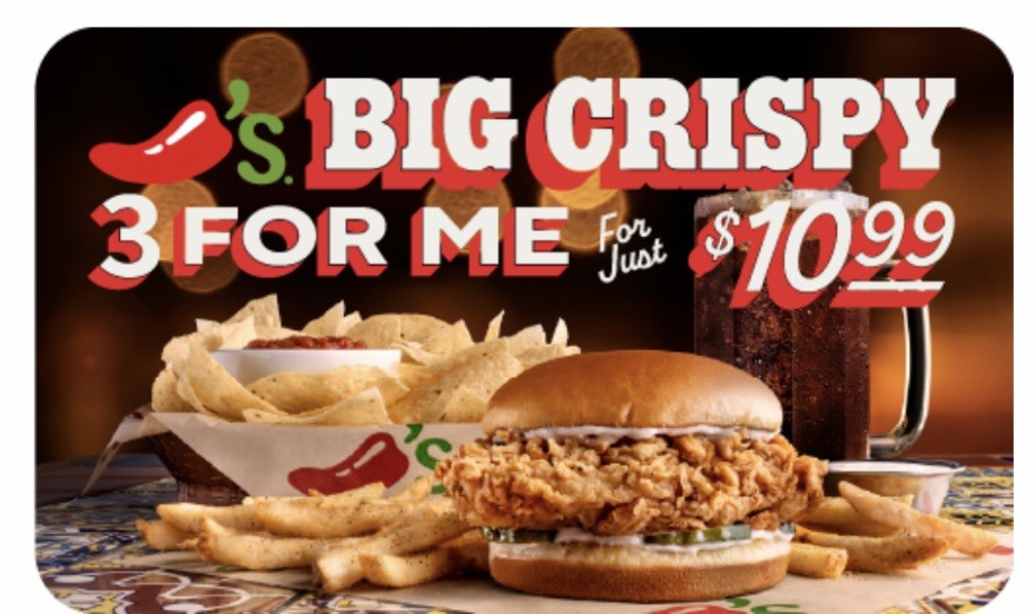 Chilis Restaurant $20 Value Gift Card