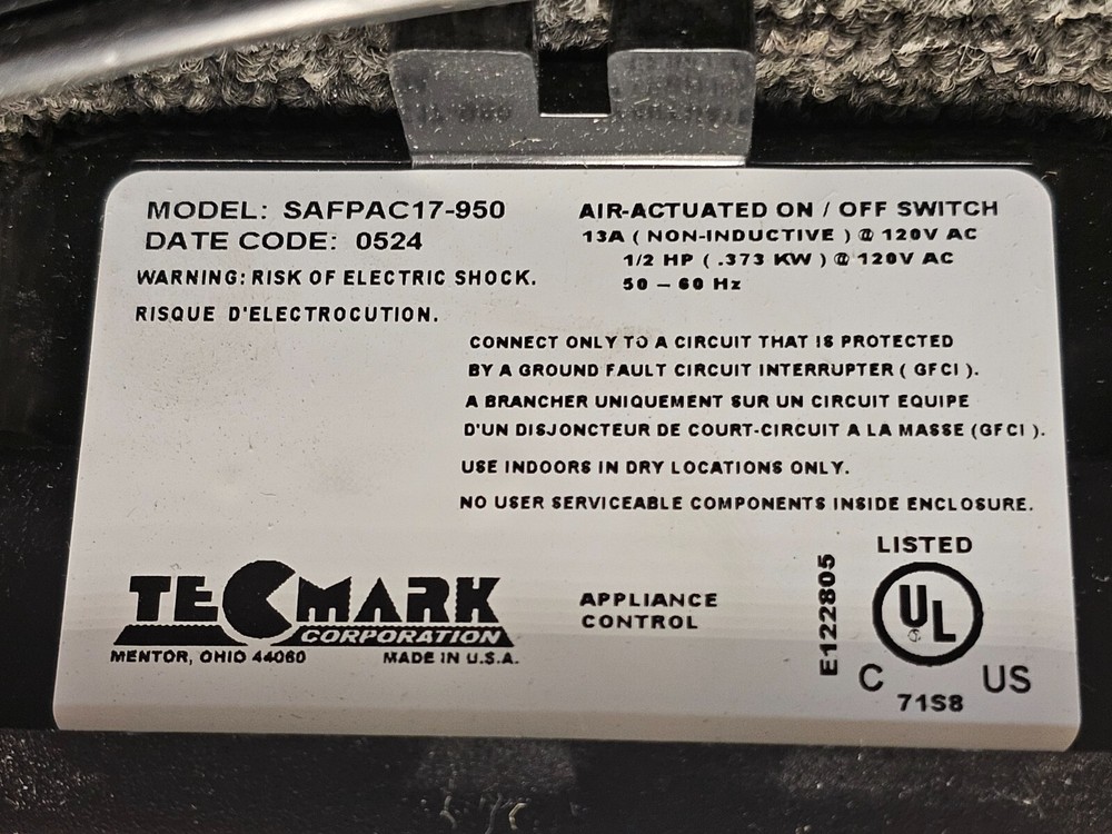 Franke WD9088 Air Switch Controller for Continuous Feed Garbage Disposal SK10