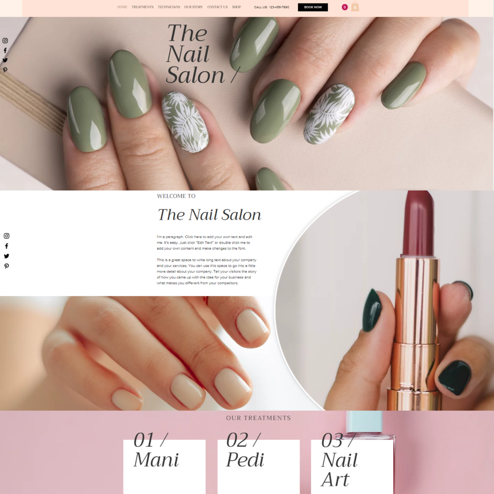 Premade Nail Website Template, Nail Tech Website Design, No coding require, Easy
