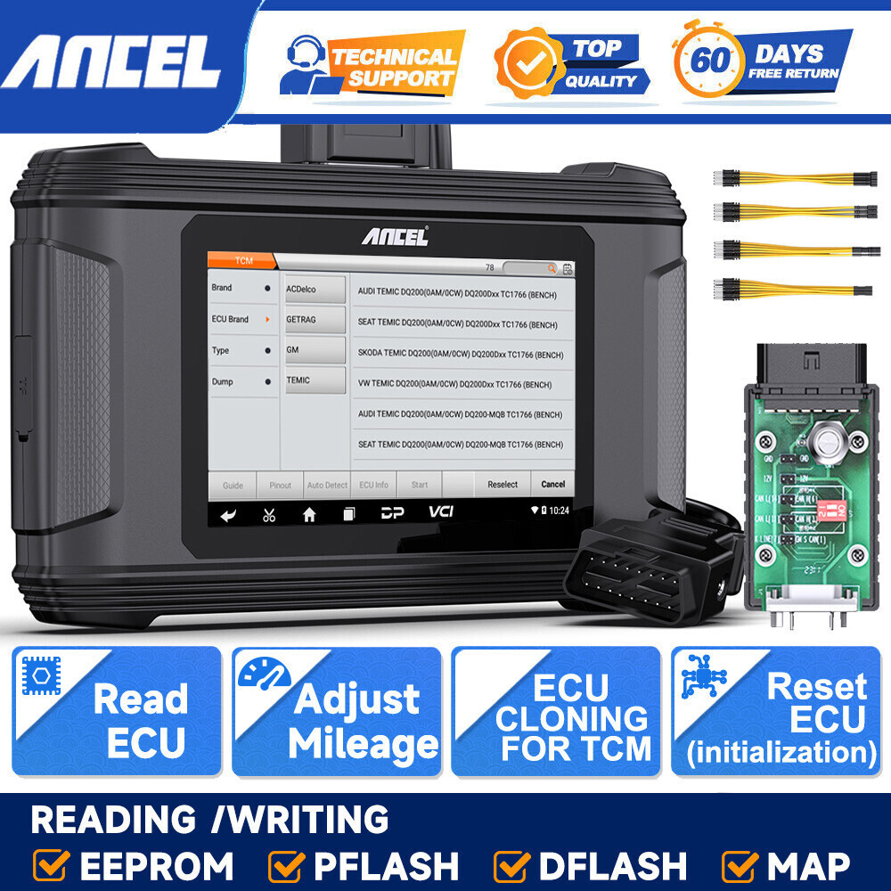 ANCEL Transmission Programming Scanner TCM ECU Flashing Cloning Reset Read Write