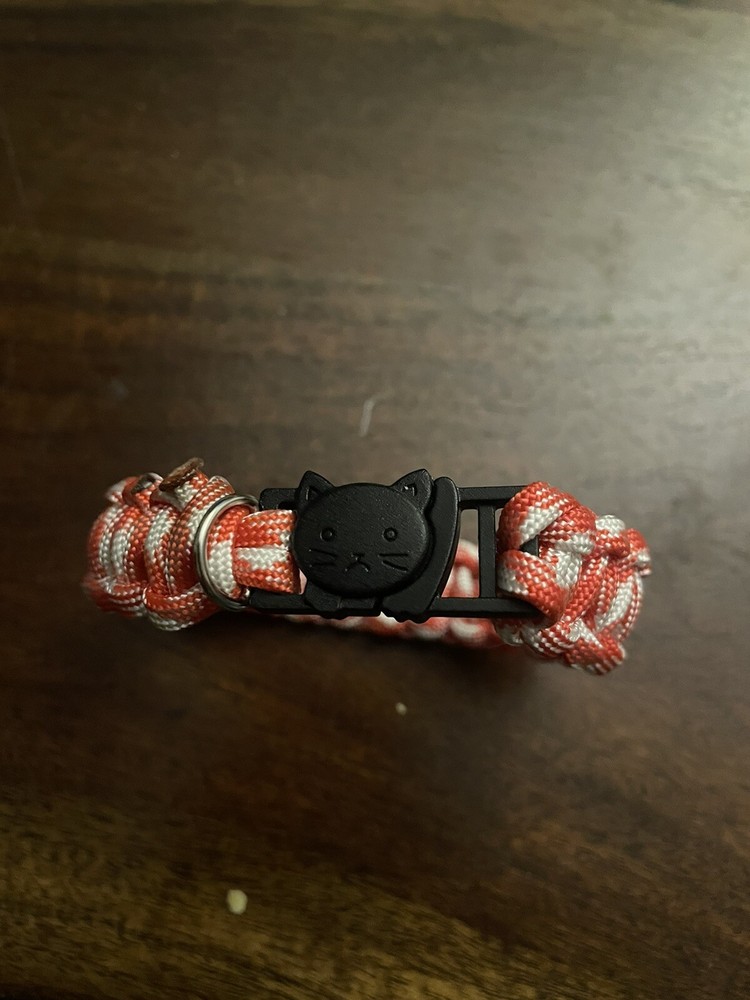 Paracord Kitten Collar Red & White