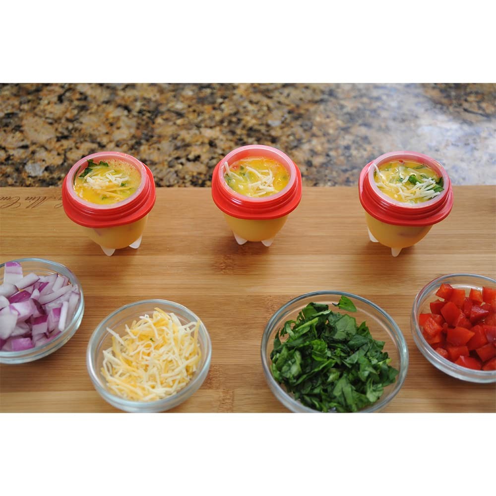Egglettes Egg Cooker - Hard Boiled Eggs without the Shell, 4 4 Pack, Clear