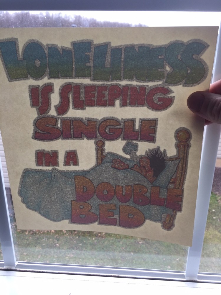 Vintage Lonely Sleeping Single Iron-On Transfer