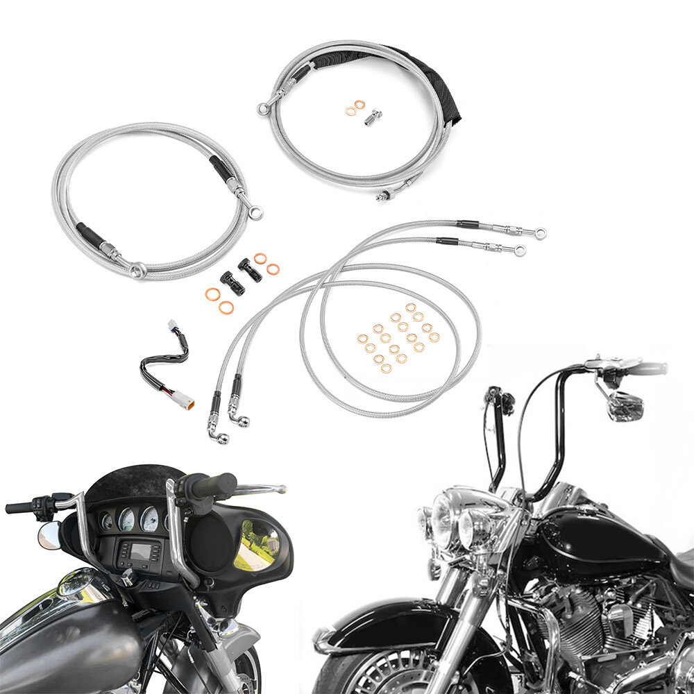 12"-14" Handlebar Brake Clutch TBW Cable for 17-20 For Harley FLTR FLHR FLHX ABS