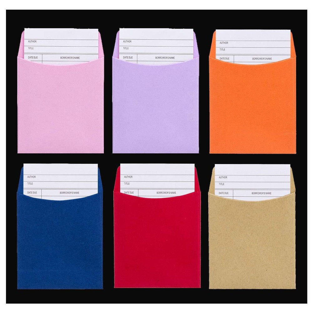 120 Pieces Small Envelopes Library Card Non-Adhesive Packets Envelopes with 1...