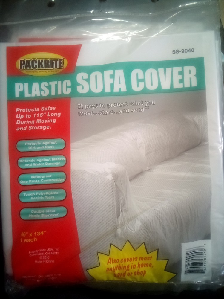 Packrite Plastic Sofa Couch Cover 46" x 134"
